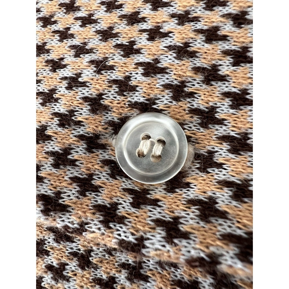 Vintage 1970s Donegal Knit Shirt Spear Point Western Disco Micro Print Long Slee - Picture 5 of 13